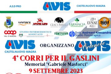 4&#176; CORSA PODISTICA DI BENEFICENZA&quot; CORRI PER IL GASLINI&quot; -  MEMORIAL GABRIELE MASTORCI   - APERTA A BAMBINI ED ADULTI